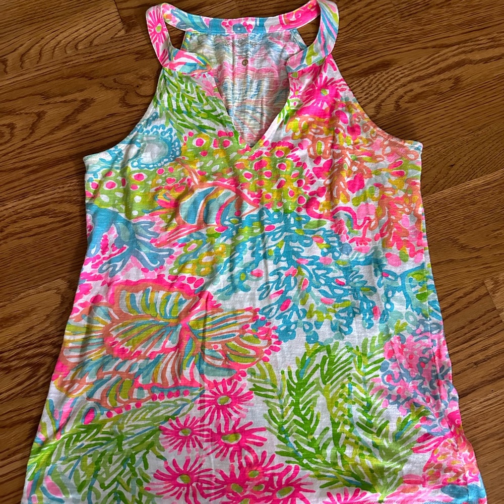 Lilly Pulitzer Arya Tank Lovers Coral